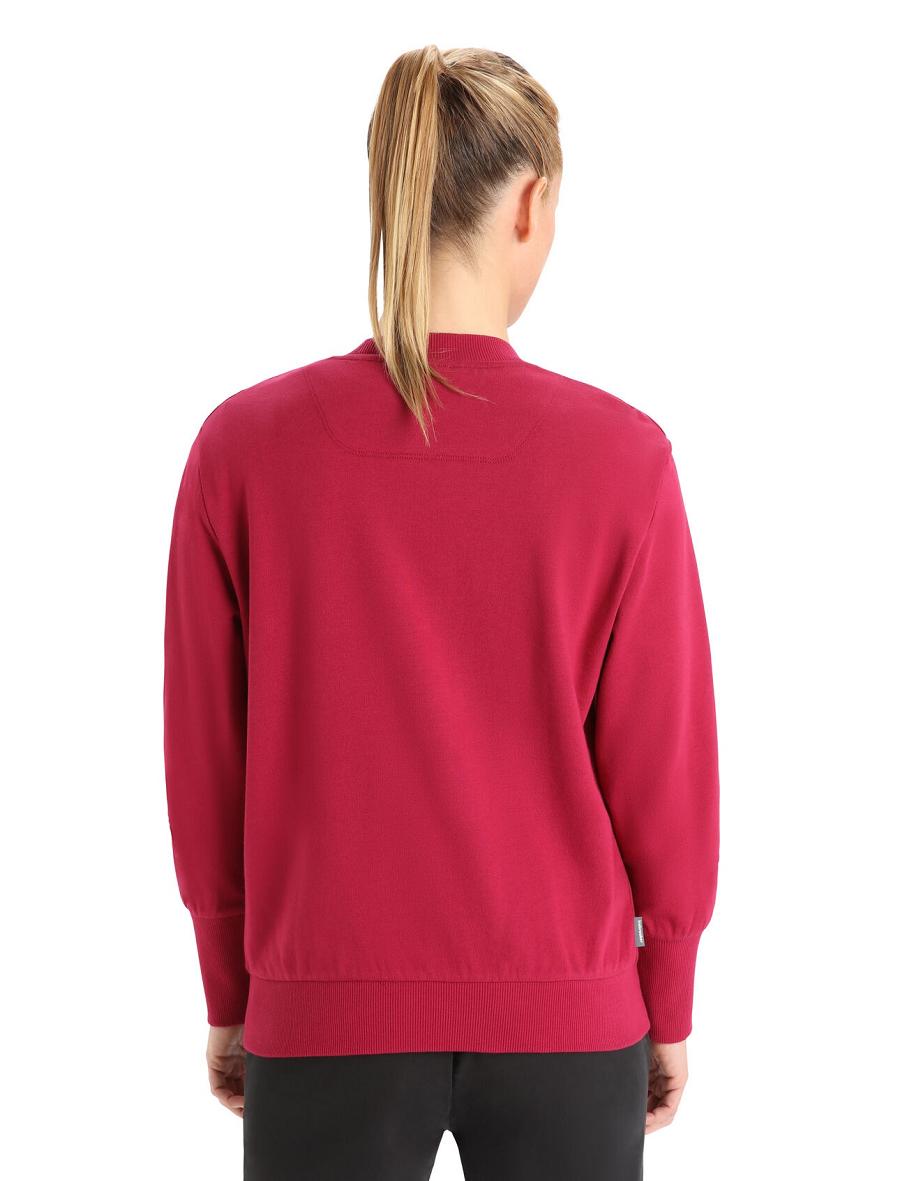 Bluzy Icebreaker Merino Central II Long Sleeve Damskie Różowe | PL 1329DFMN